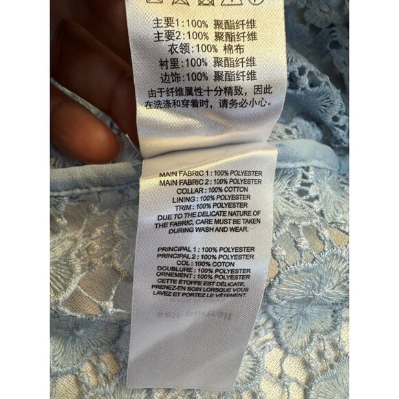 Self Portrait Blouse Top Petal Panelled Top Baby Blue Size 0 UK4 Orig Price $340 - Picture 15 of 16